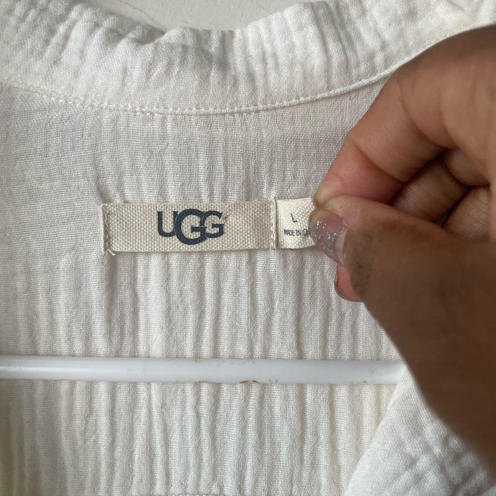 Ugg Cream Button Down Pajama Top - image 4